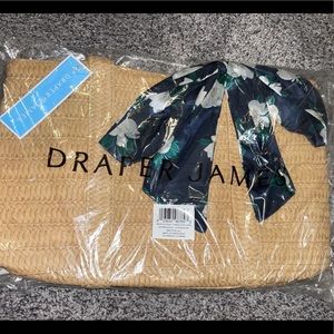 Draper James Straw Bag with Floral Scarf.Brand new